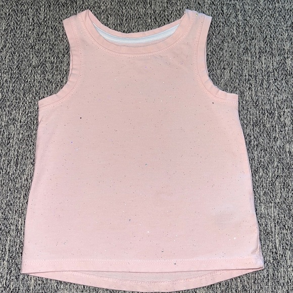 Cat & Jack light pink with silver glitter tank top